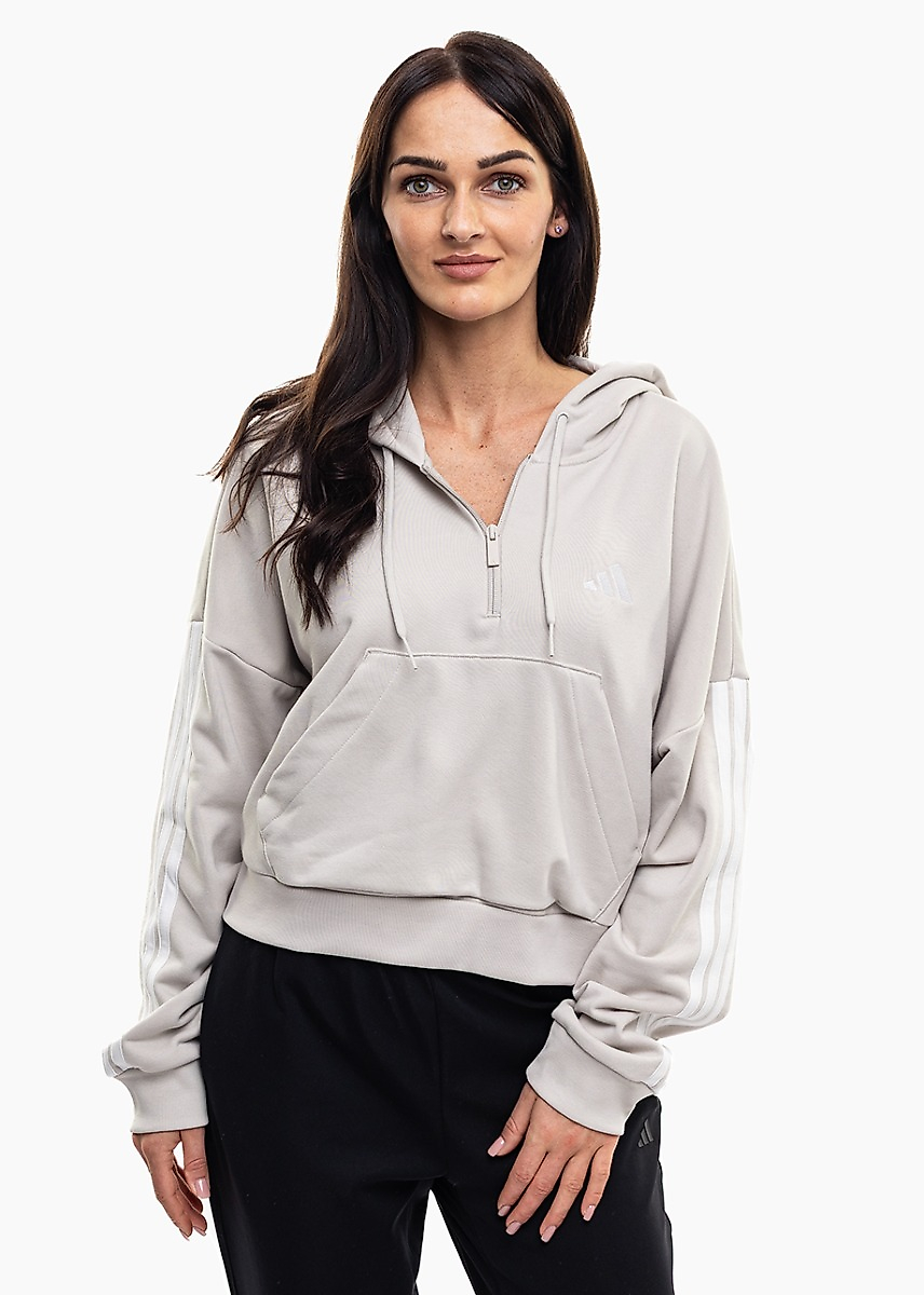adidas Hanorac damă Essentials 3-Stripes French Terry Quarter-Zip Hoodie JN1958