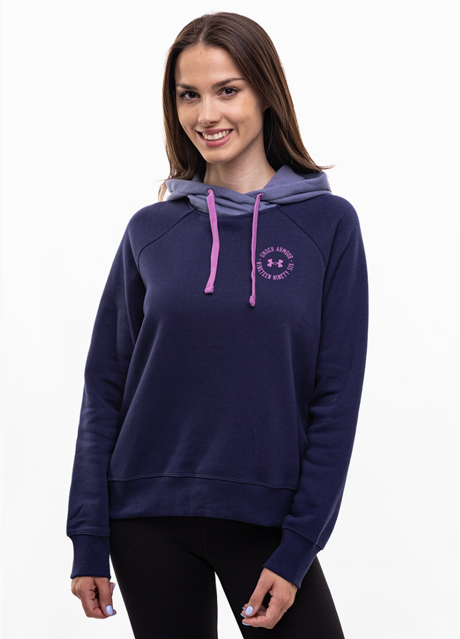 Under Armour hanorac pentru femei Rival Fleece CB Hoodie 1373031 410 Under Armour hanorac pentru femei Rival Fleece CB Hoodie 1373031 410