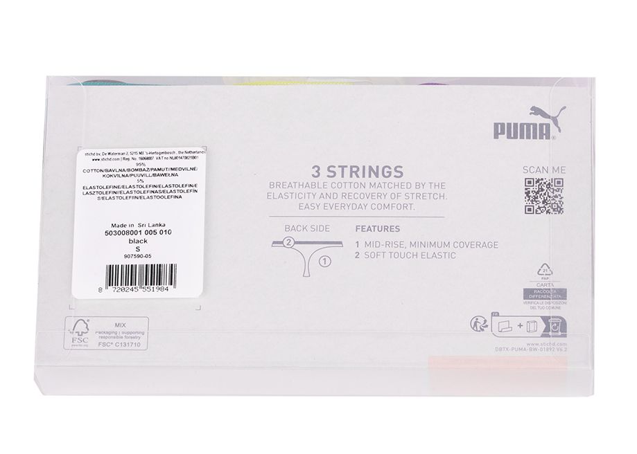 PUMA Lenjerie intima femeie String 3P Pack 907590 05