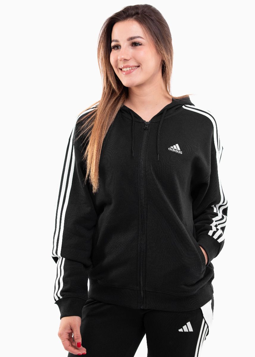 adidas Hanorac de damă Essentials 3-Stripes FT Oversized Full-Zip Hoodie IC8782