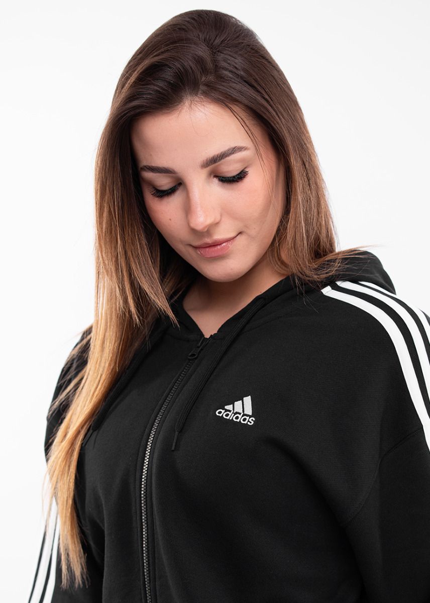 adidas Hanorac de damă Essentials 3-Stripes FT Oversized Full-Zip Hoodie IC8782