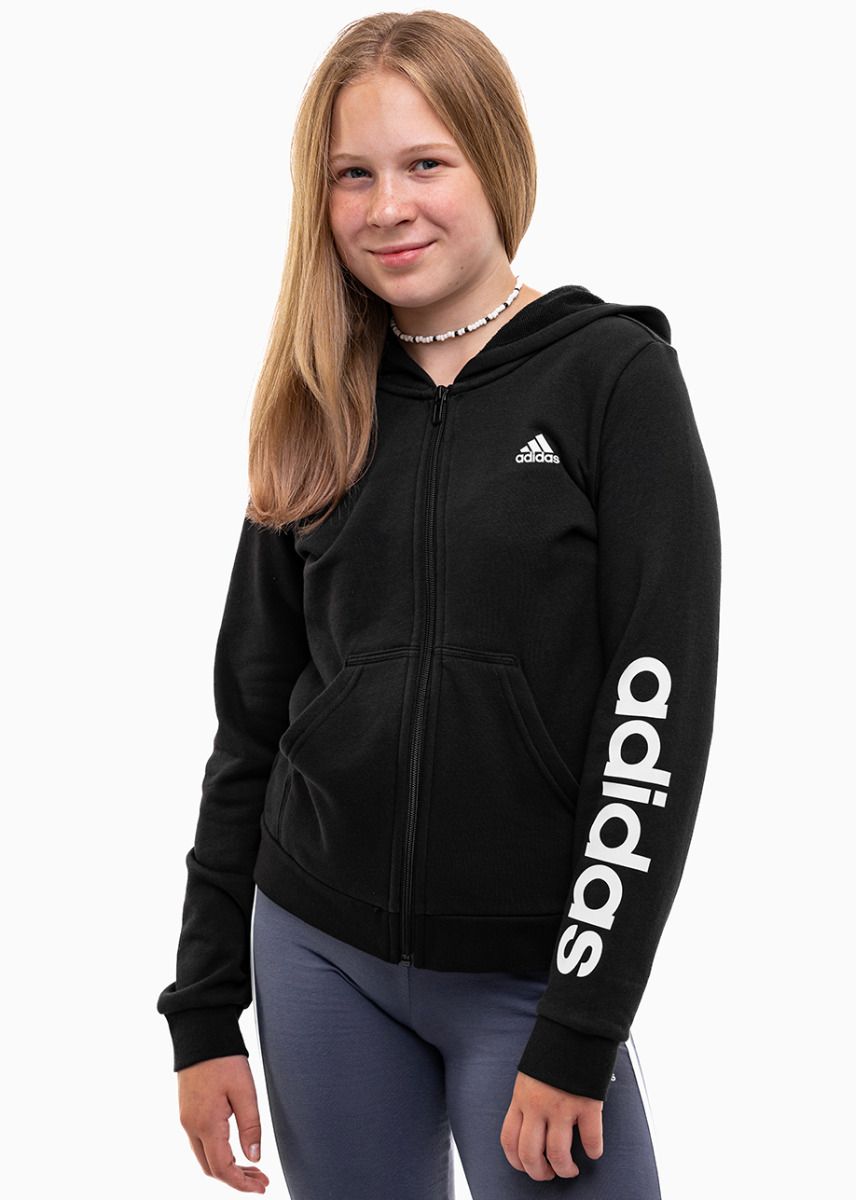 adidas Hanorac pentru copii Essentials Linear Logo Full-Zip Hoodie IC3584