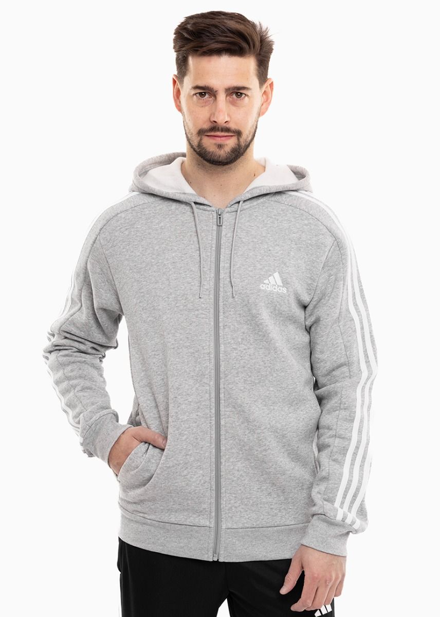 adidas Hanorac pentru bărbați Essentials Fleece 3-Stripes Full-Zip IJ6479