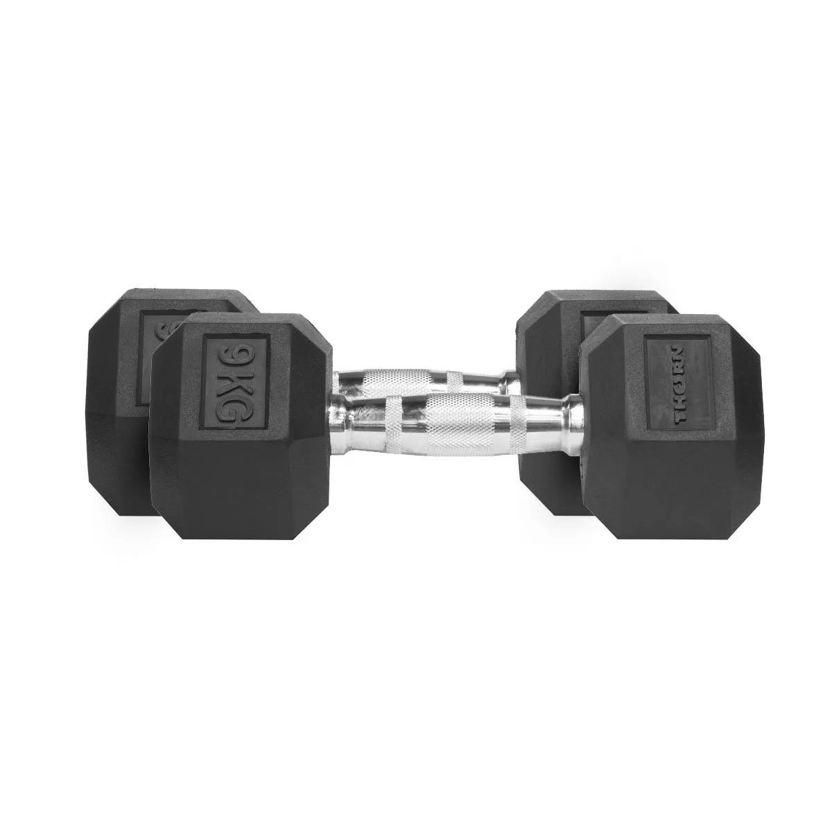 THORN FIT Gantere Hex Rubber Dumbbell 9,0kg 2 pcs