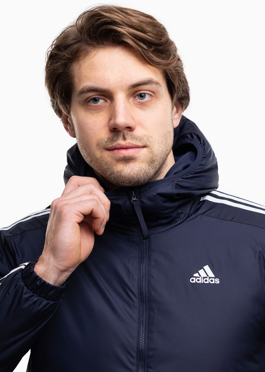 adidas Jachetă pentru bărbați Essentials 3-Stripes Insulated Hooded IS1278