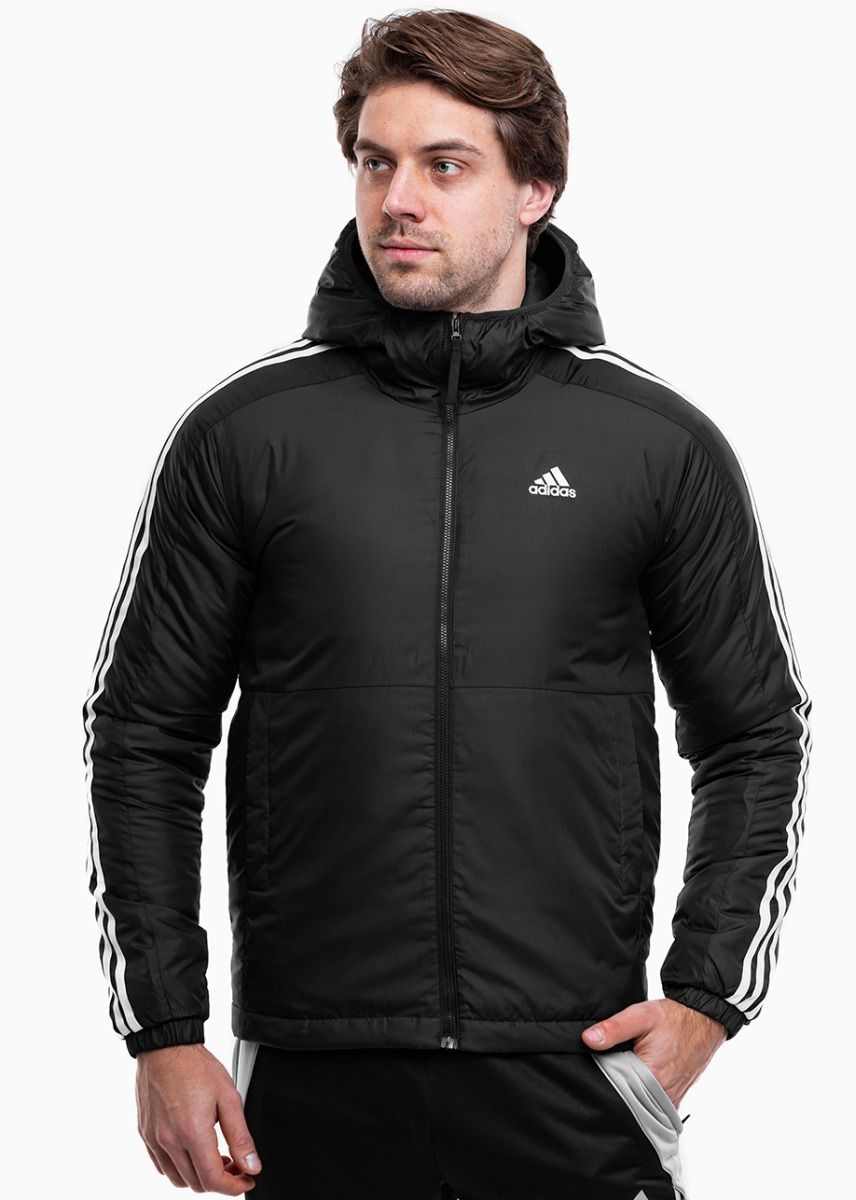 adidas Jachetă pentru bărbați Essentials 3-Stripes Insulated Hooded IN7194