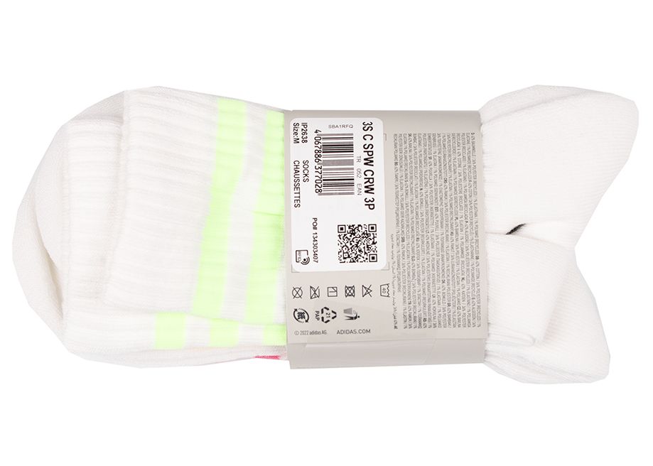 adidas Șosete 3-Stripes Cushioned Crew Socks 3P IP2638