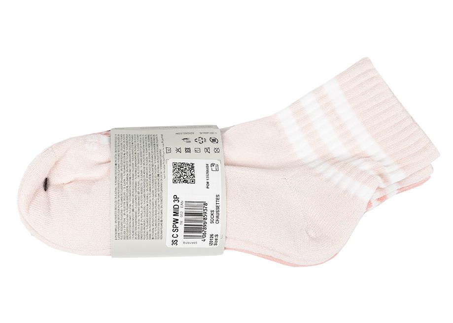 adidas Șosete 3-Stripes Cushioned Sportswear Mid-Cut Socks 3P IZ0126