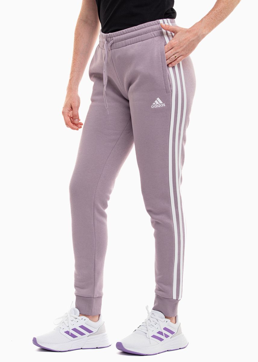 adidas Pantaloni pentru femei Essentials 3-Stripes Fleece Cuffed IR5403