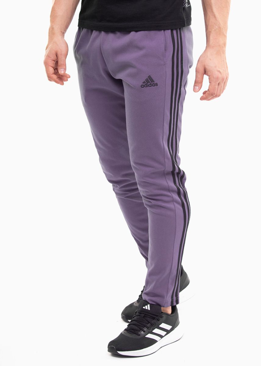 adidas Pantaloni bărbați Essentials Single Jersey Tapered Open Hem 3-Stripes IJ8699