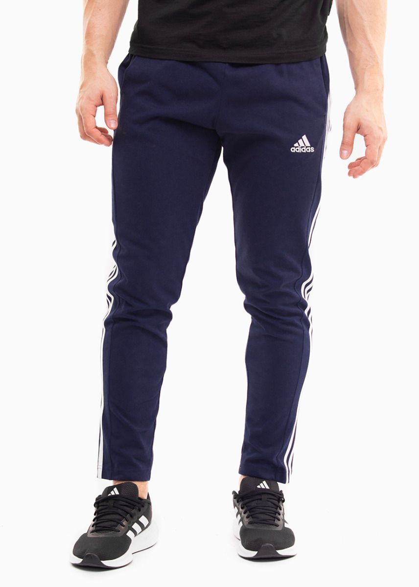 adidas Pantaloni bărbați Essentials Single Jersey Tapered Open Hem 3-Stripes IC0045