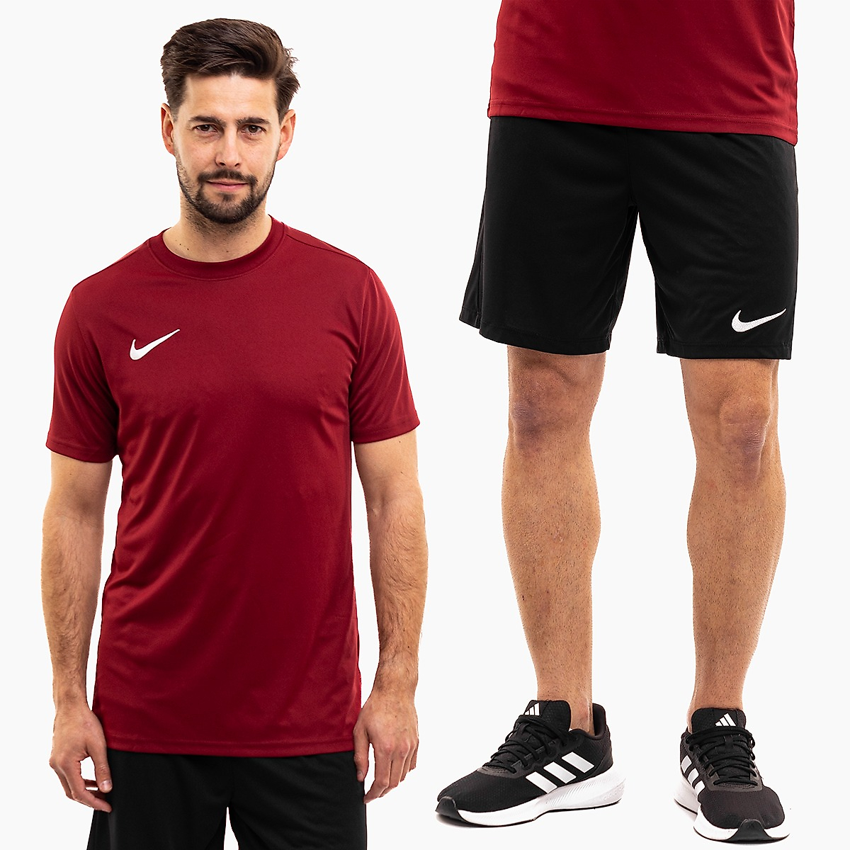 Nike Set de sport pentru bărbați Tricou Pantaloni scurți Dry Park VII JSY SS BV6708 677/BV6855 010