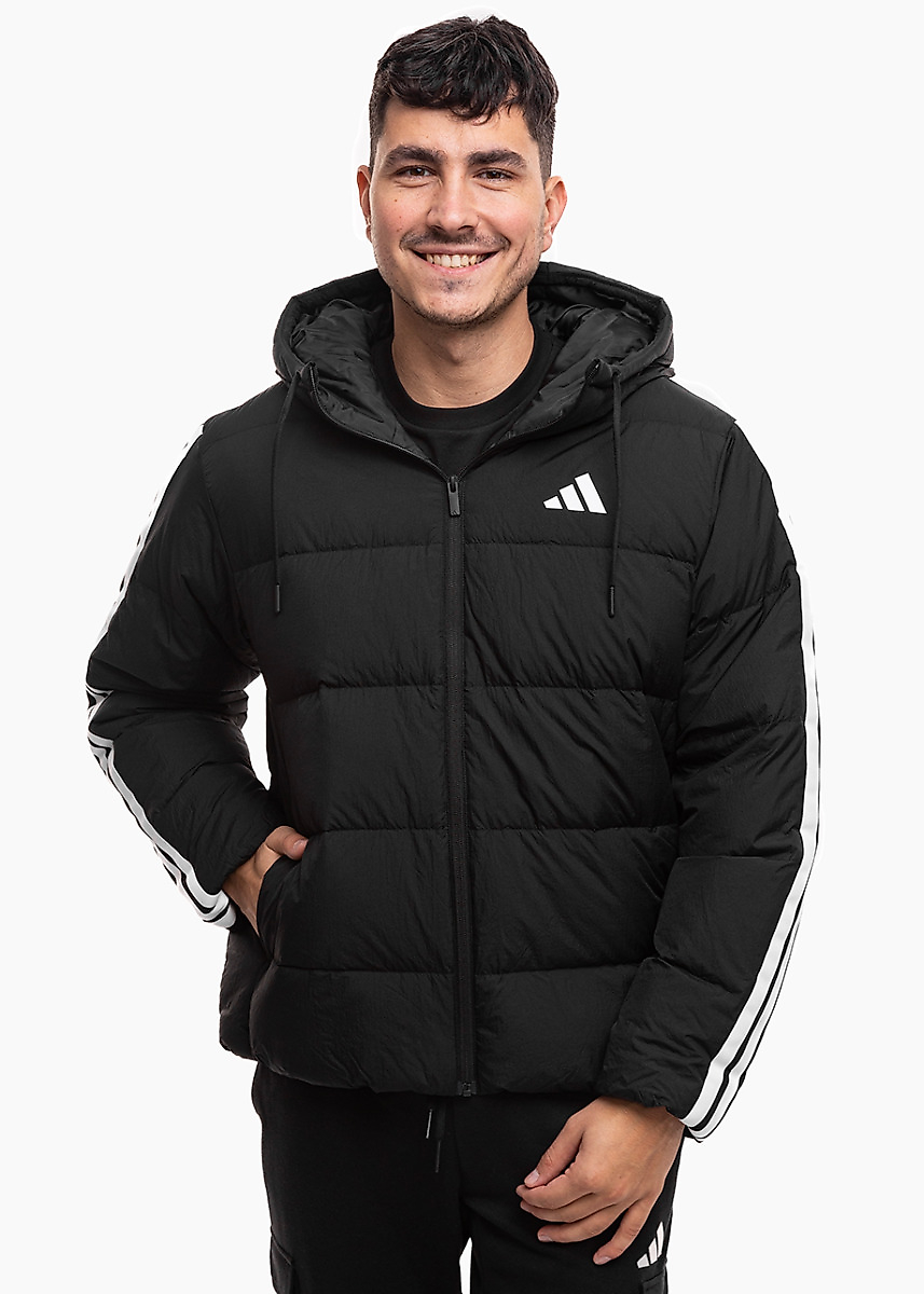 adidas Geacă pentru bărbați Essentials Climawarm 3 Stripes Puffer Down Hooded JM4165