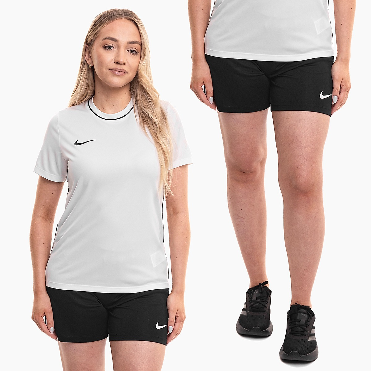 Nike set sportiv damă tricou pantaloni scurți Dri-Fit Park 26 HM7160 100/HM7162 010