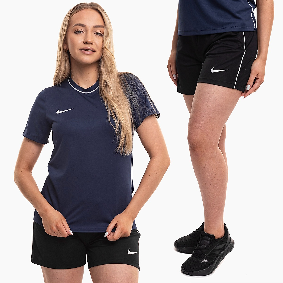 Nike set sportiv damă tricou pantaloni scurți Dri-Fit Park 26 HM7160 410/HM7162 010