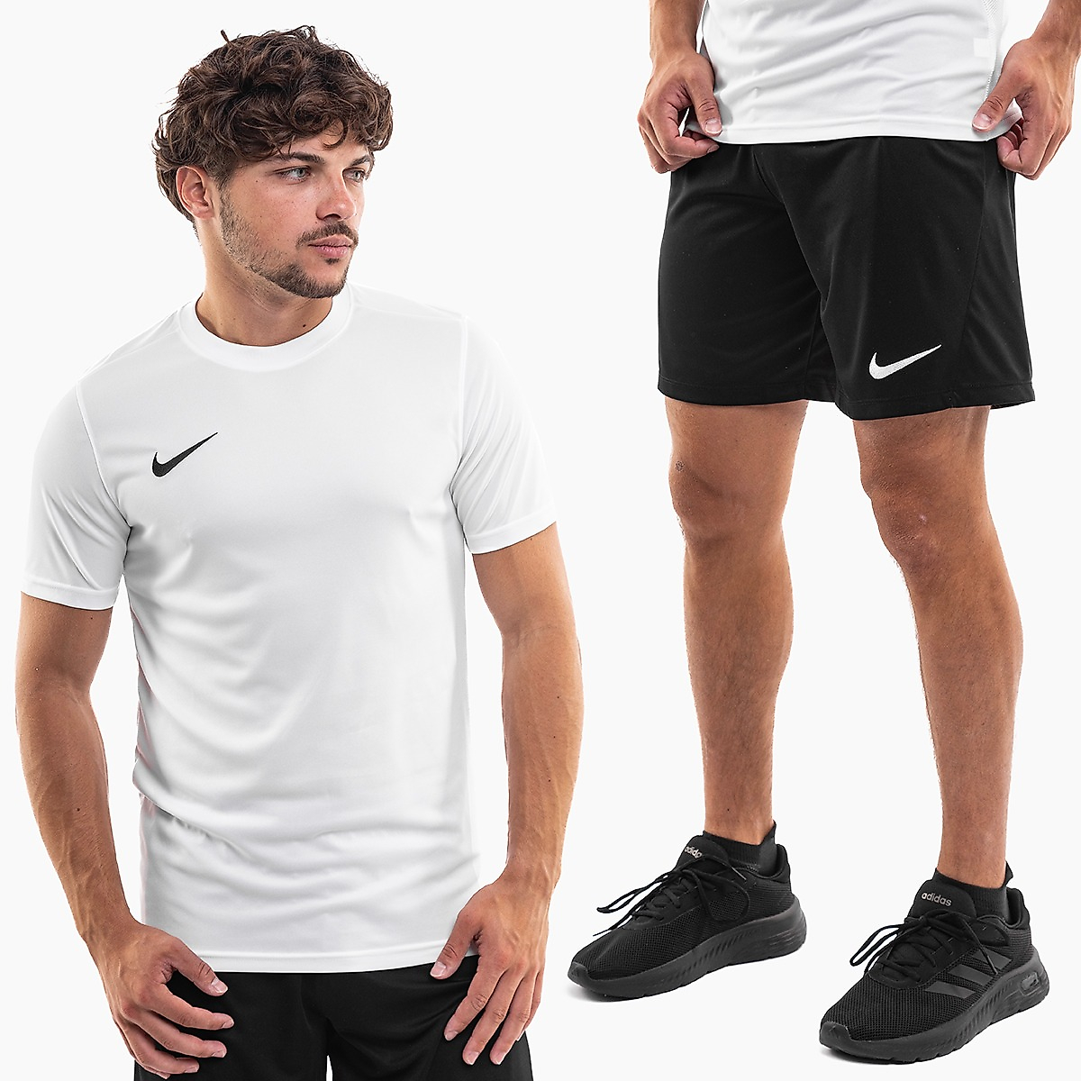 Nike Set de sport pentru bărbați Tricou Pantaloni scurți Dry Park VII JSY SS BV6708 100/BV6855 010